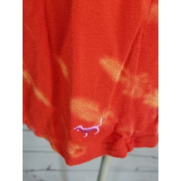 Victoria's Secret PINK Top Tunic Orange Tie-Dye haltar v-neck Sz Large - Picture 4 of 8